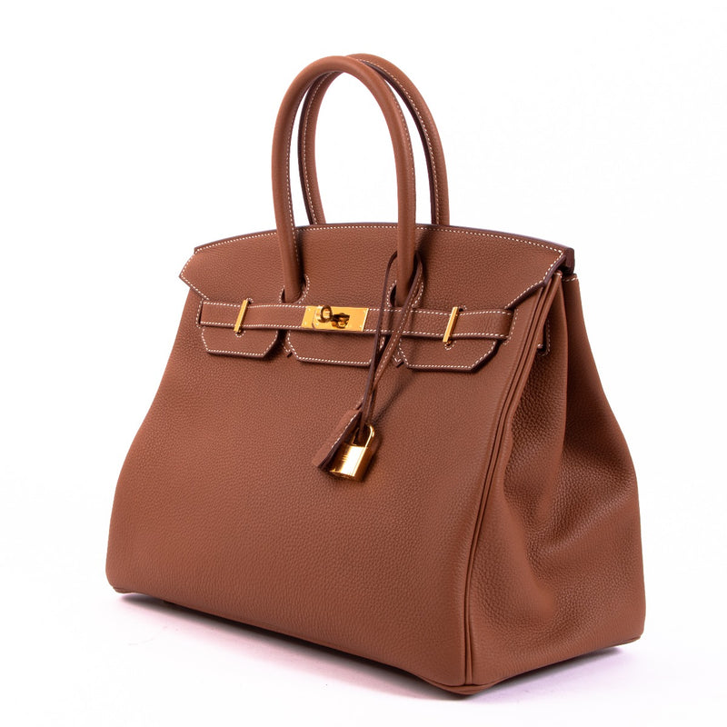 Authentic second hand Hermès Birkin 35 Gold on www.labellov.com