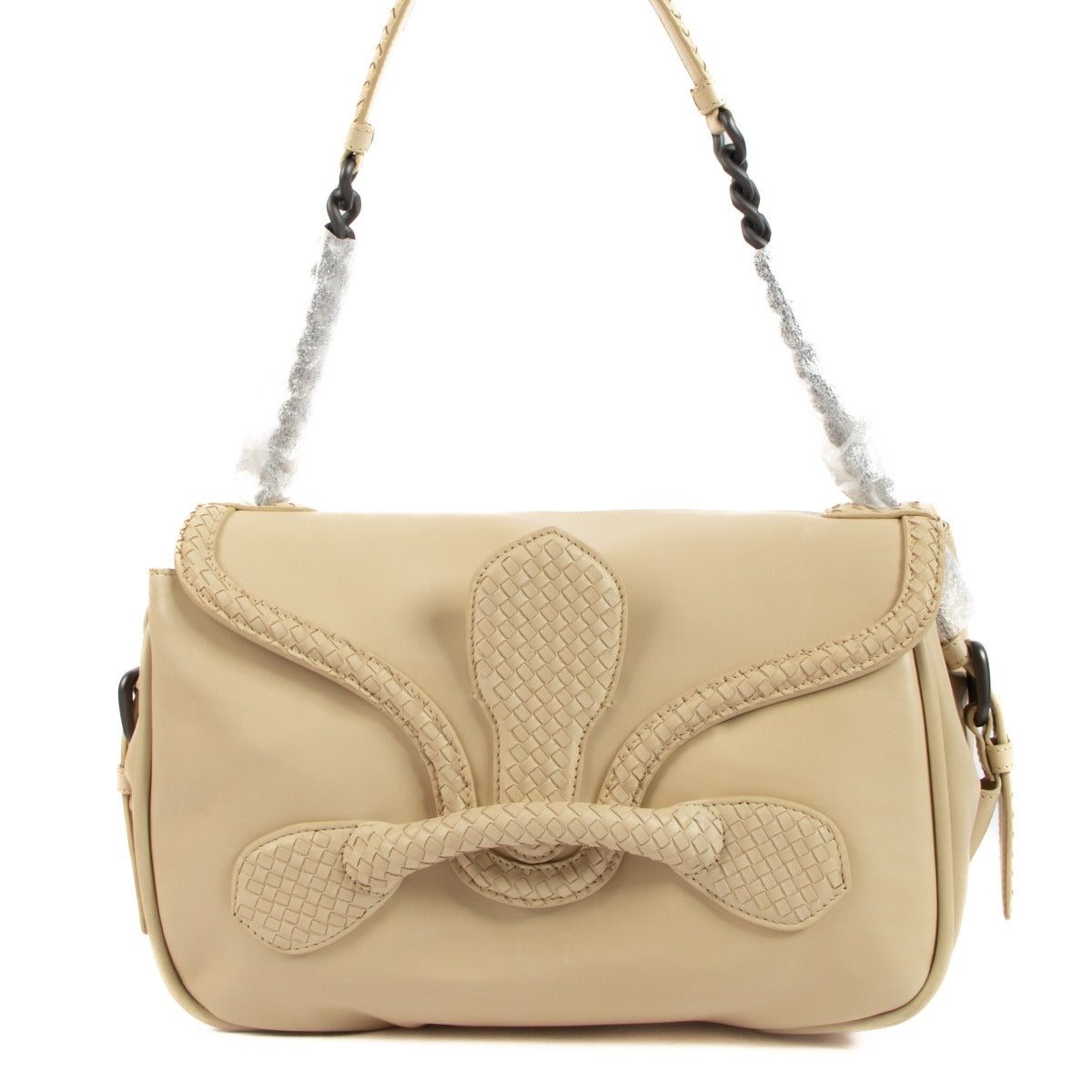 Bottega Veneta Beige Intrecciato Rialto Shoulder Bag