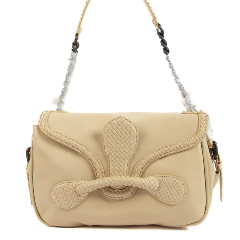 Bottega Veneta Beige Intrecciato Rialto Shoulder Bag