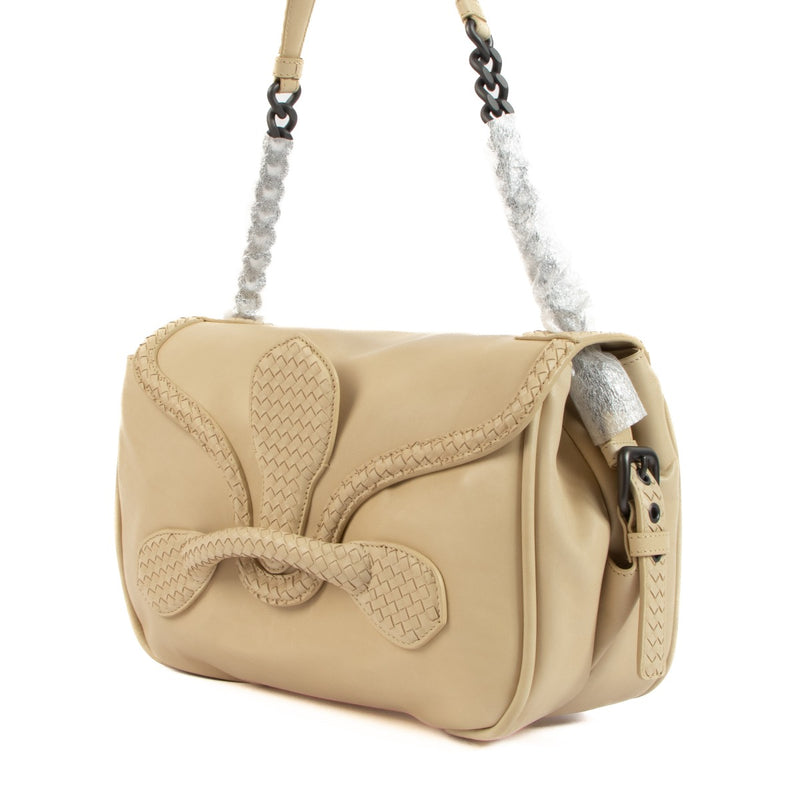 Bottega Veneta Beige Intrecciato Rialto Shoulder Bag