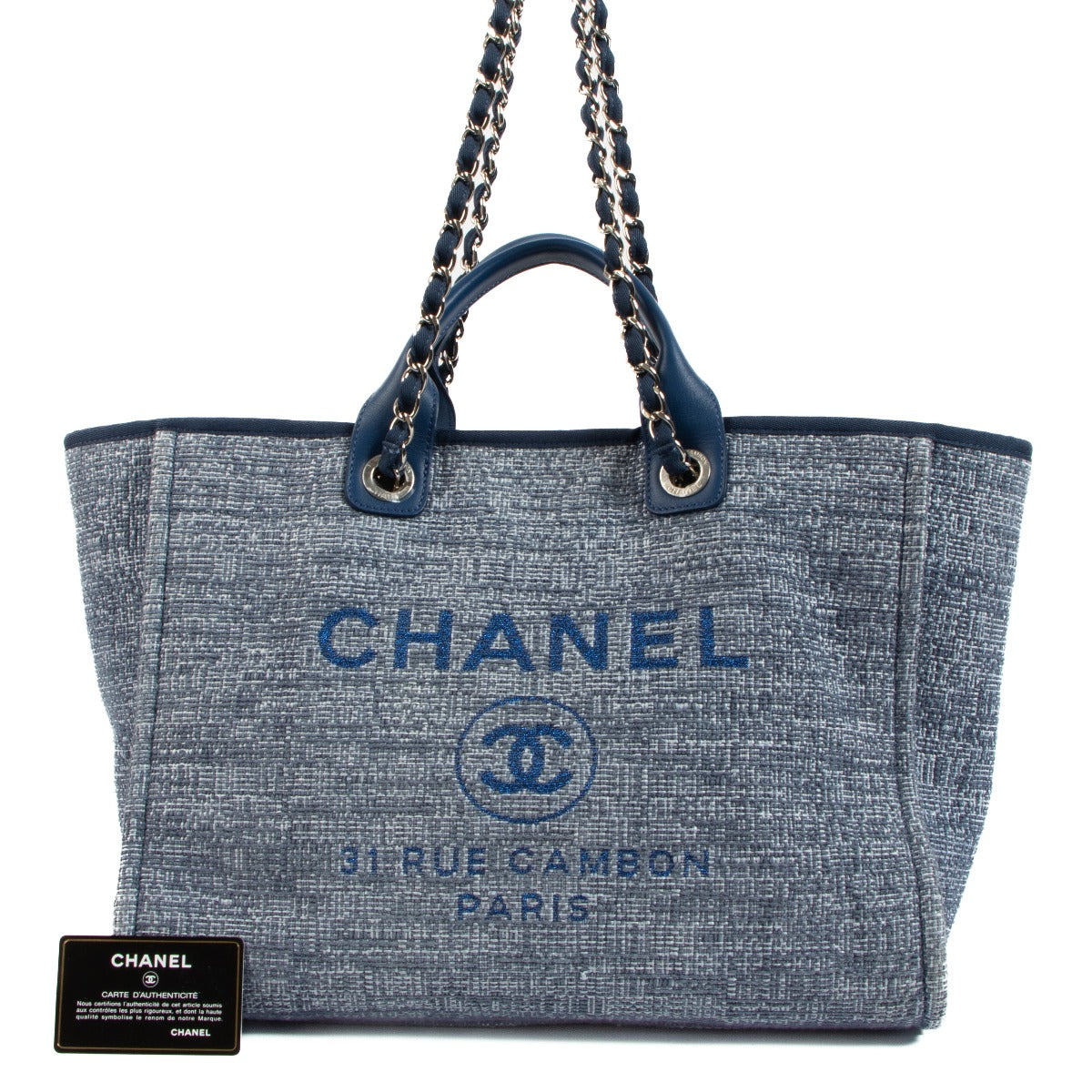 Chanel Blue Large Deauville Tote Bag