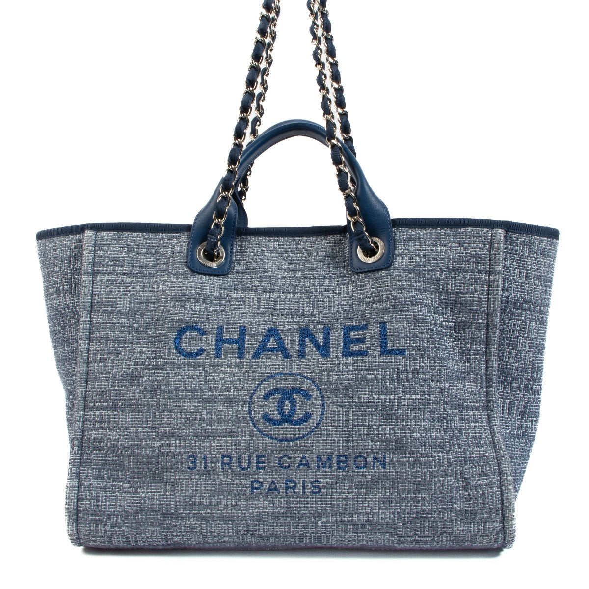Chanel Blue Large Deauville Tote Bag