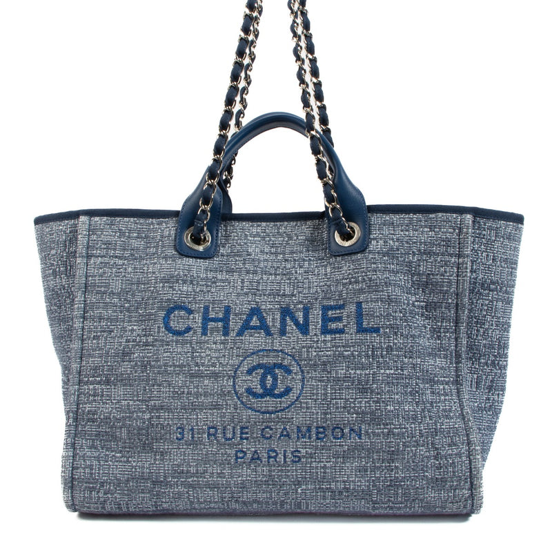 Chanel Blue Large Deauville Tote Bag