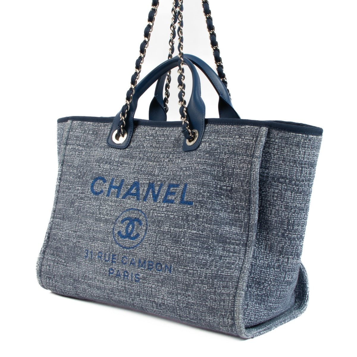 Chanel Blue Large Deauville Tote Bag