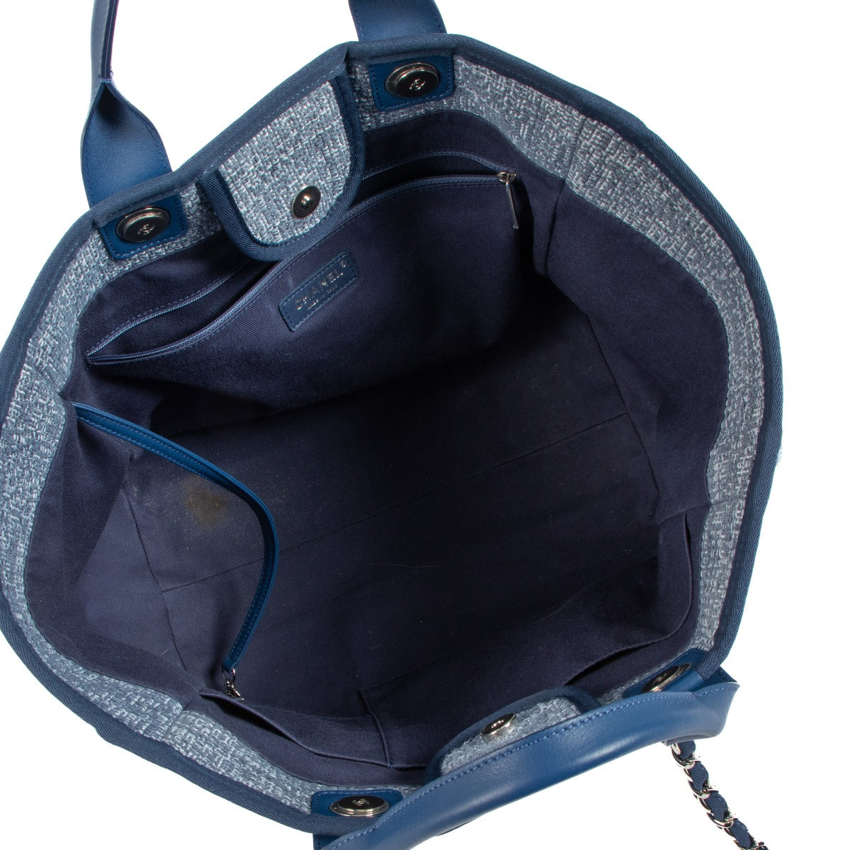 Chanel Blauwe Grote Deauville Tote Bag