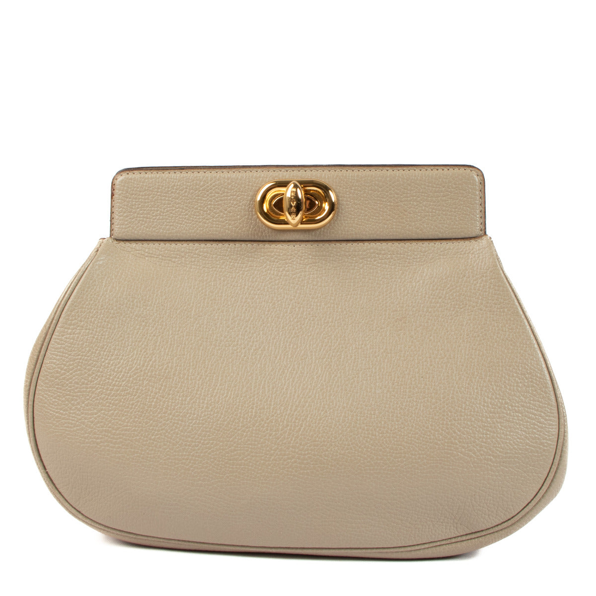 Delvaux Sand Beige Clutchtas met Draaisluiting
