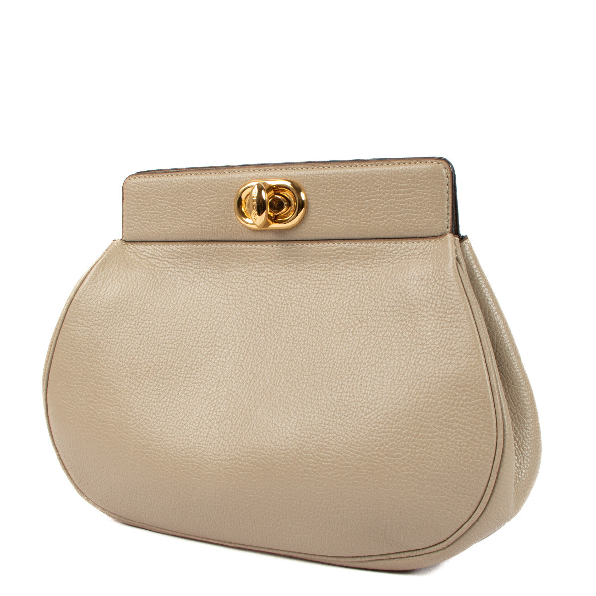 Delvaux Sand Beige Clutchtas met Draaisluiting