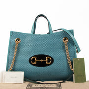 Gucci Blue Horsebit Tote Bag aan de beste prijs bij Labellov tweedehands luxe in Antwerpen en Knokke.