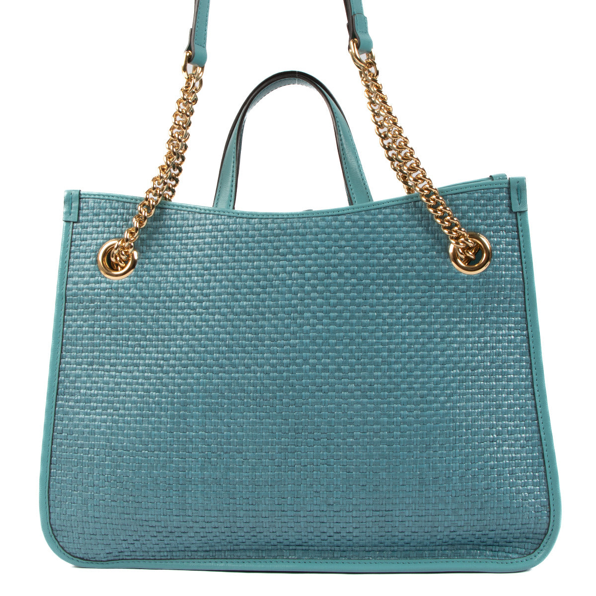 Sac fourre-tout Gucci Horsebit 1955 en raphia bleu