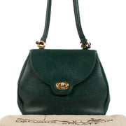 Buy an authentic Delvaux Vintage Green Leather Shoulder Bag on LabelLov.com