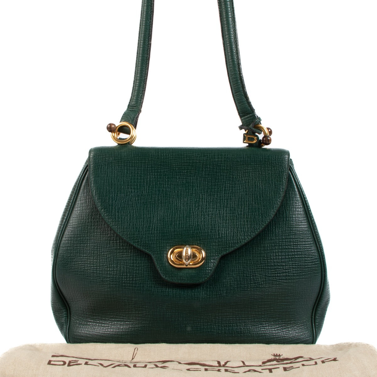 Buy an authentic Delvaux Vintage Green Leather Shoulder Bag on LabelLov.com