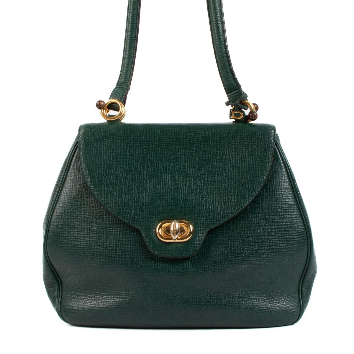 Buy an authentic Delvaux Vintage Green Leather Shoulder Bag on LabelLov.com