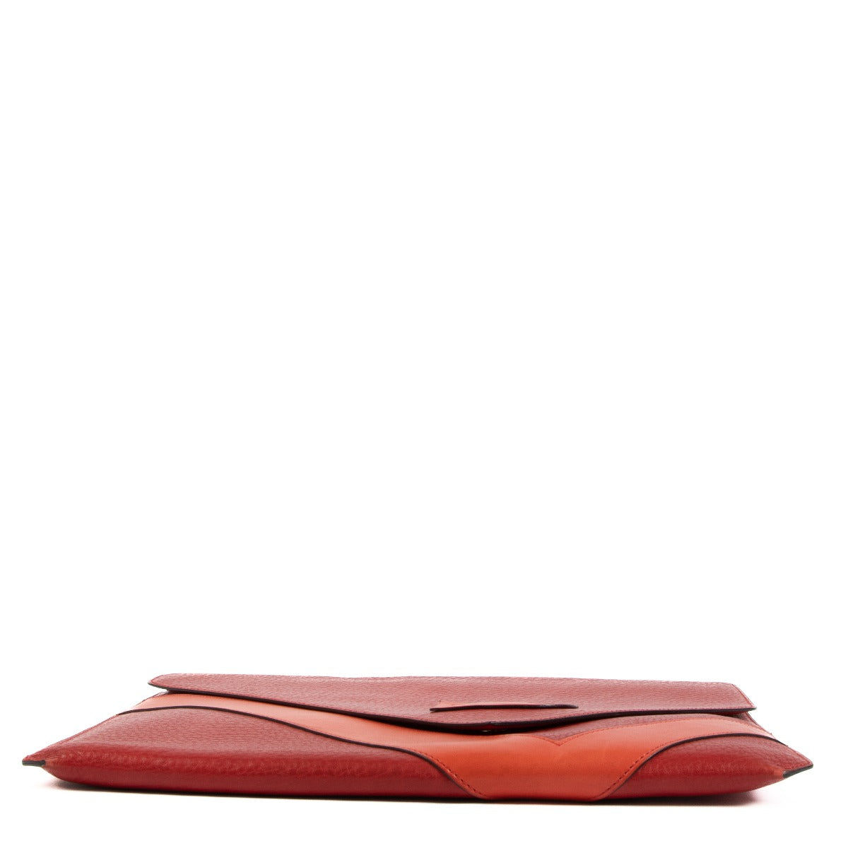 Pochette Delvaux Vintage en cuir rouge, grand modèle