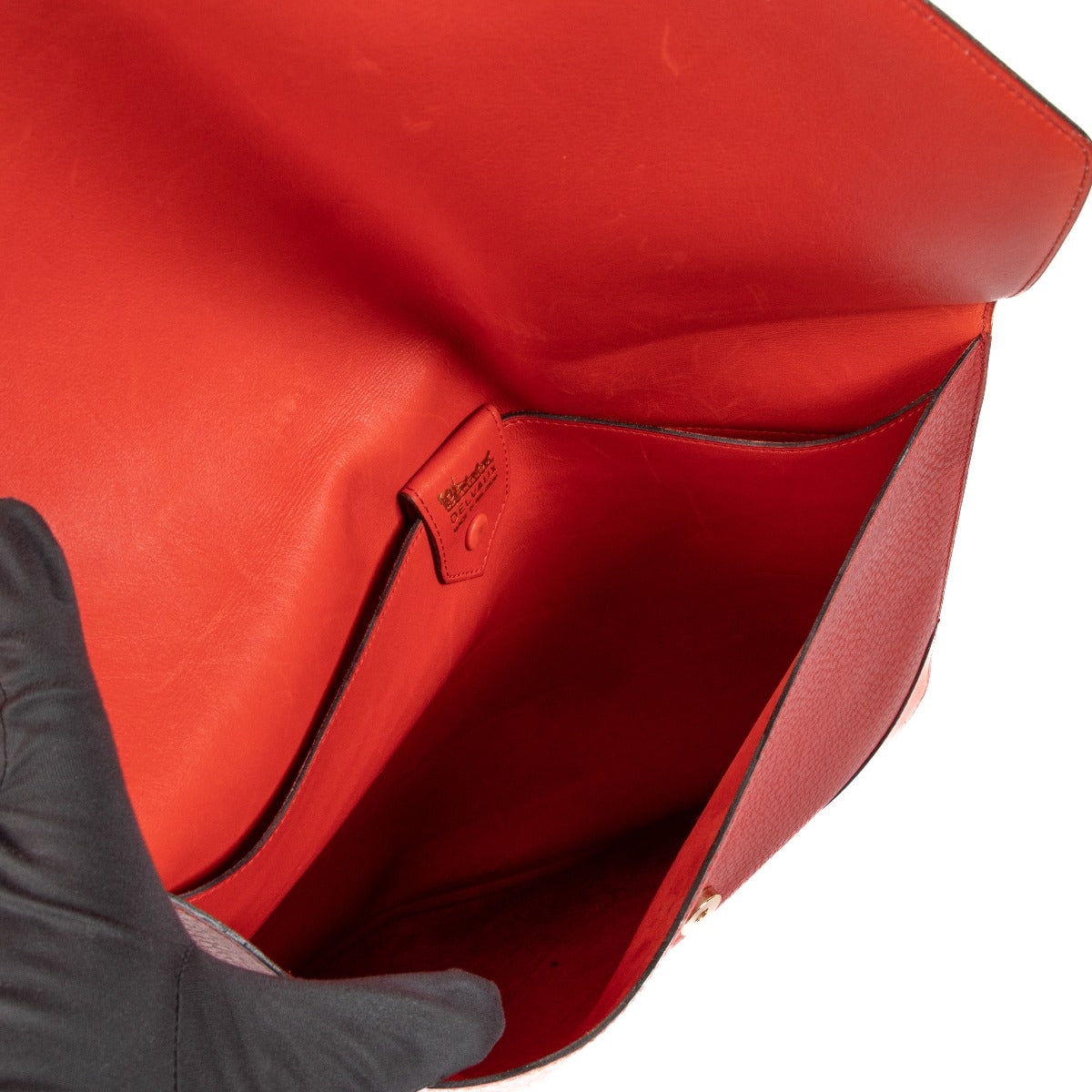 Pochette Delvaux Vintage en cuir rouge, grand modèle