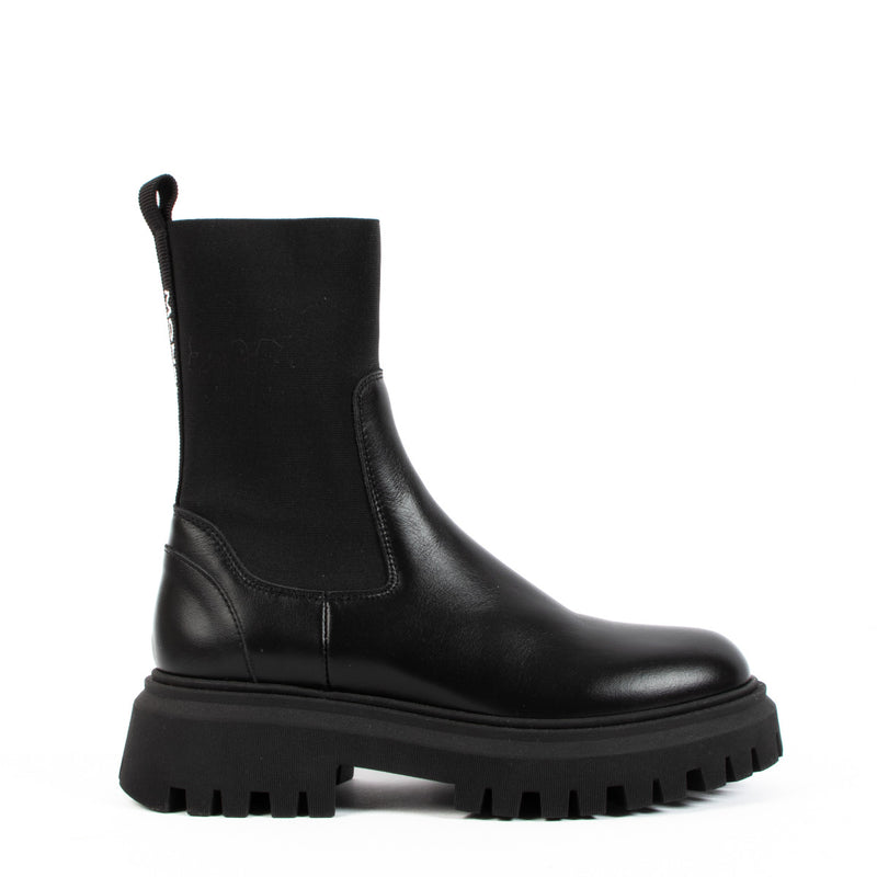 Moncler Black Leather Petit Neue Chelsea Boots - size 35