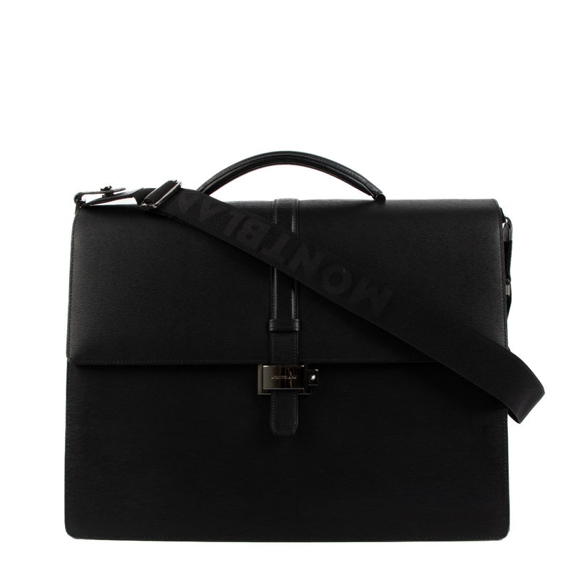 Montblanc Black Leather 4810 Westside Briefcase