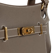 Shop safe online at Labellov in Antwerp, Brussels and Knokke this 100% authentic second hand Hermès Jypsière Mini Etoupe Veau Evercolor GHW
