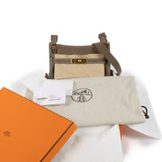 Shop safe online at Labellov in Antwerp, Brussels and Knokke this 100% authentic second hand Hermès Jypsière Mini Etoupe Veau Evercolor GHW