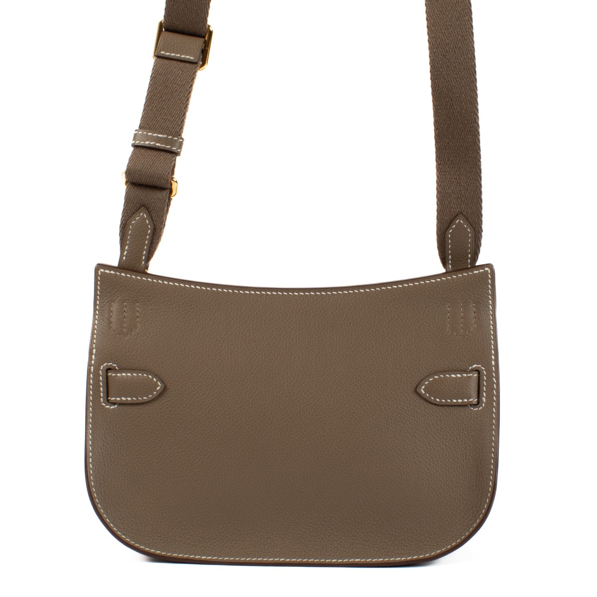 Shop safe online at Labellov in Antwerp, Brussels and Knokke this 100% authentic second hand Hermès Jypsière Mini Etoupe Veau Evercolor GHW