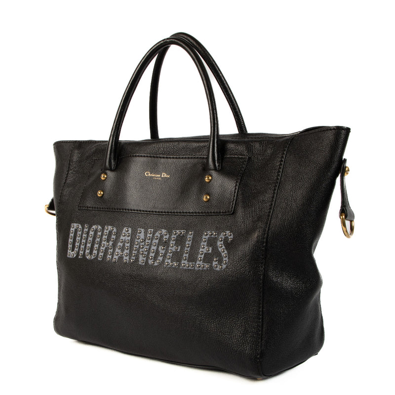Christian Dior Zwarte Studded Diorangeles Tote Bag