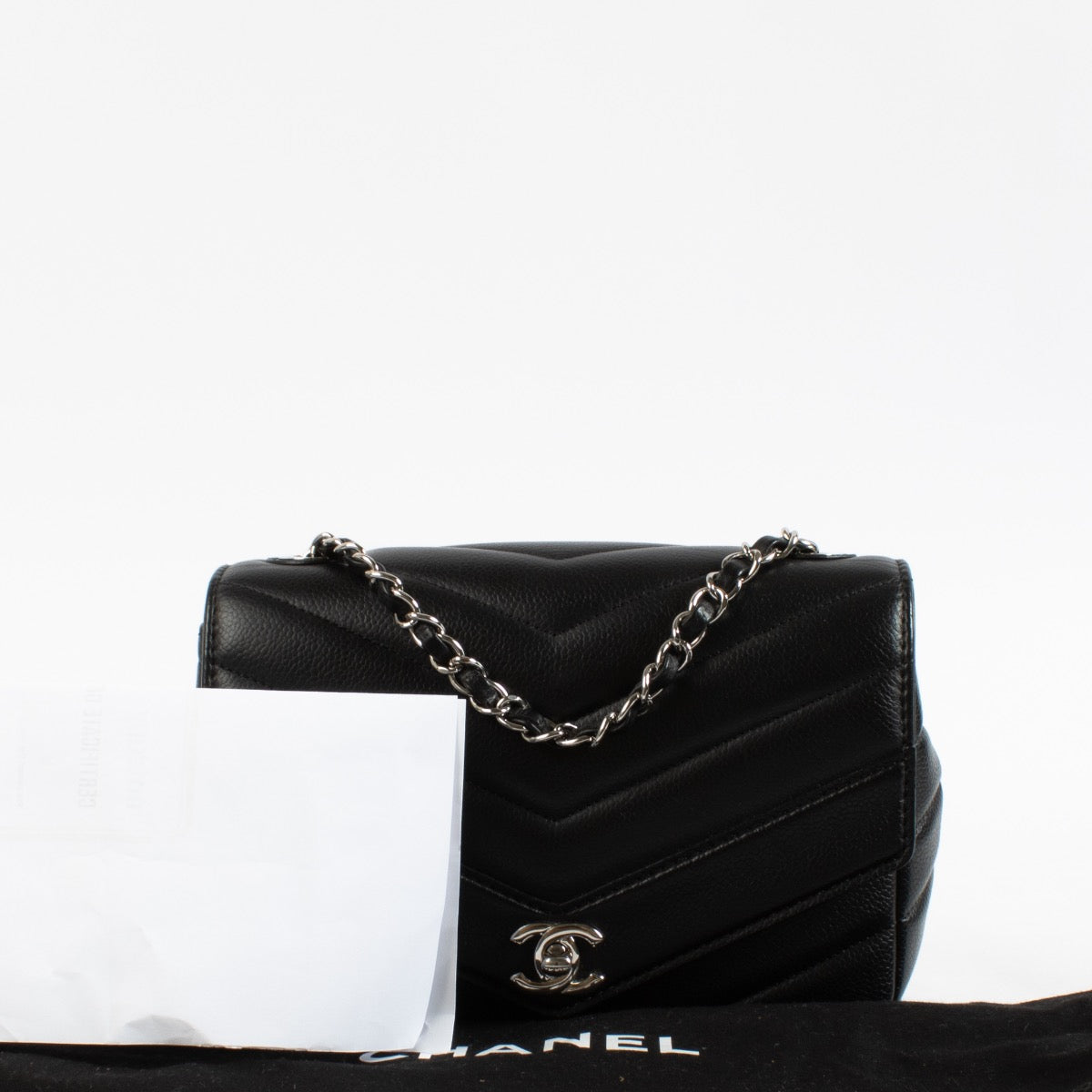 Shop 100% authentic second hand Chanel Black Chevron Flap Bag on Labellov.com