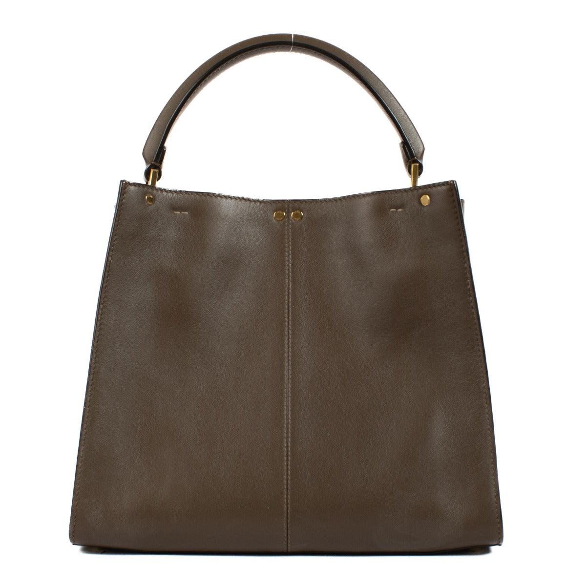 Shop safe online at Labellov in Antwerp, Brussels and Knokke this 100% authentic second hand Fendi Brown Leather Peekaboo X-Lite Medium Top Handle Bag