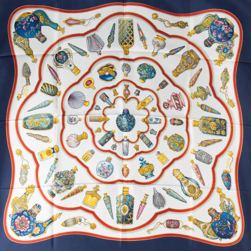 Hermès Blue Qu'importe Le Flacon Carré 90 Scarf