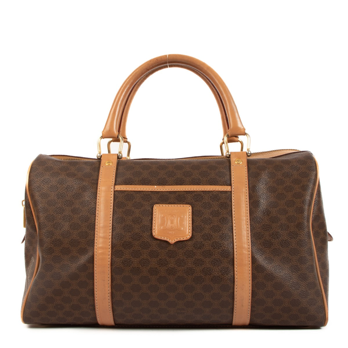 Celine Macadam Triomphe Canvas Vintage Boston Bag