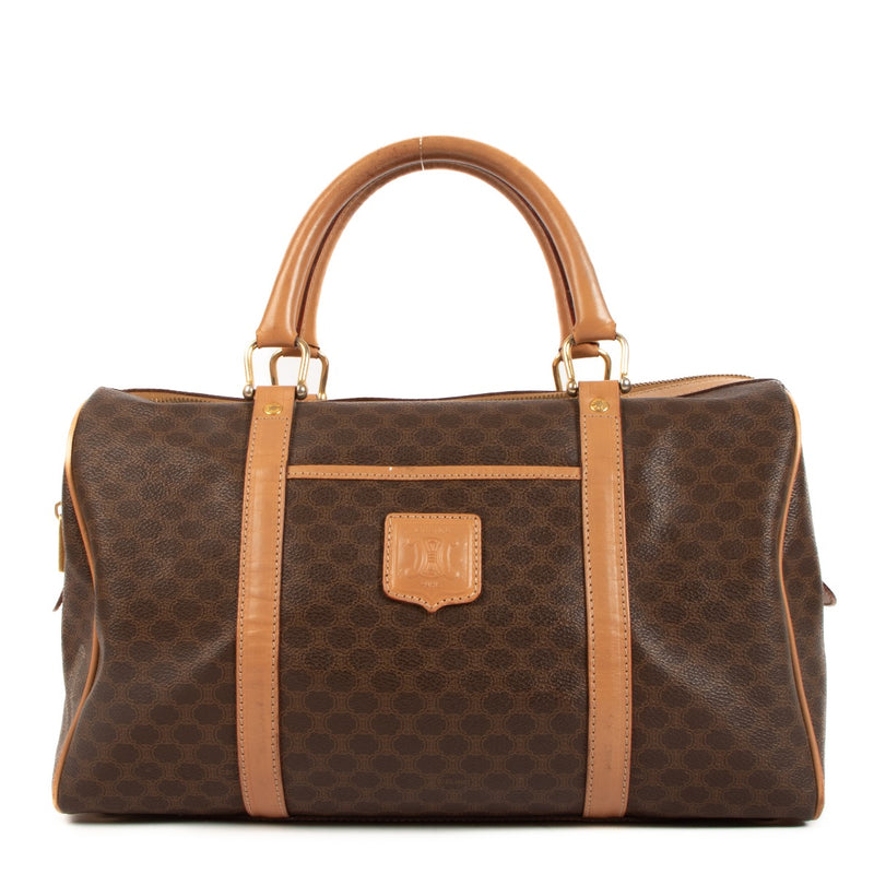 Celine Macadam Triomphe Canvas Vintage Boston Bag