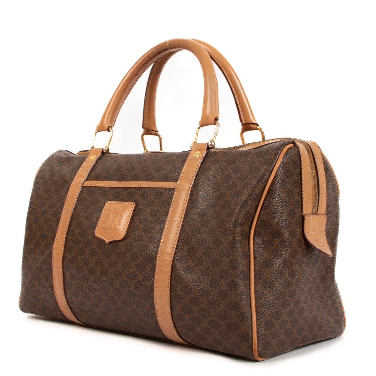 Celine Macadam Triomphe Canvas Vintage Boston Bag