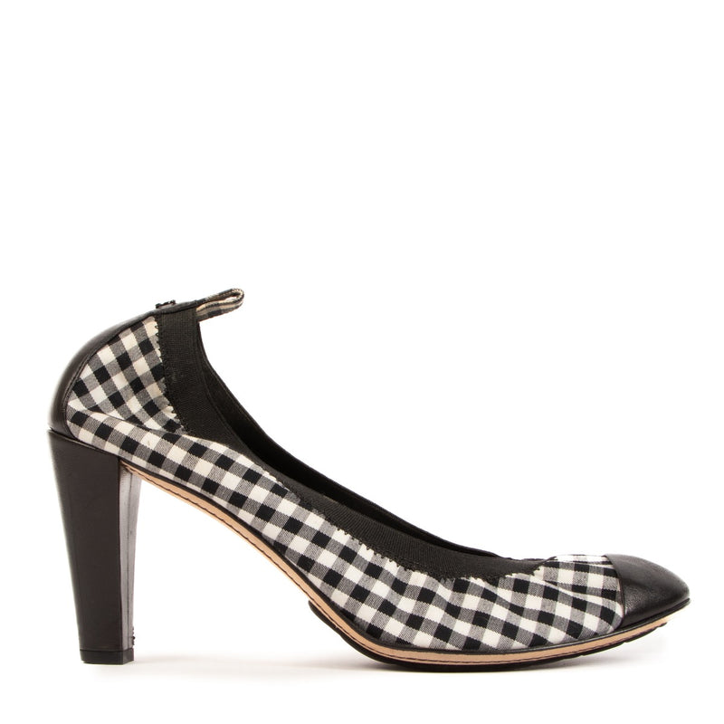 Chanel Black Checkered Pumps