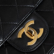 Chanel Vintage Black Lambskin 2.55 Chain Classic Flap Bag