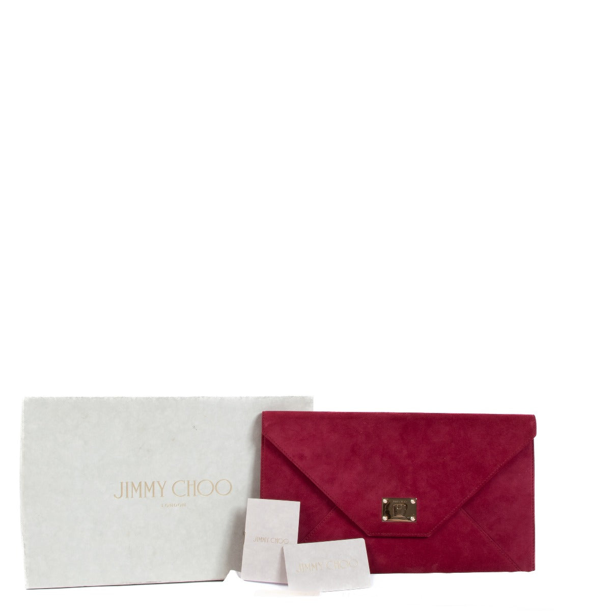 Shop an 100% authentic Jimmy Choo Burgundy Suede Clutch on Labellov.com