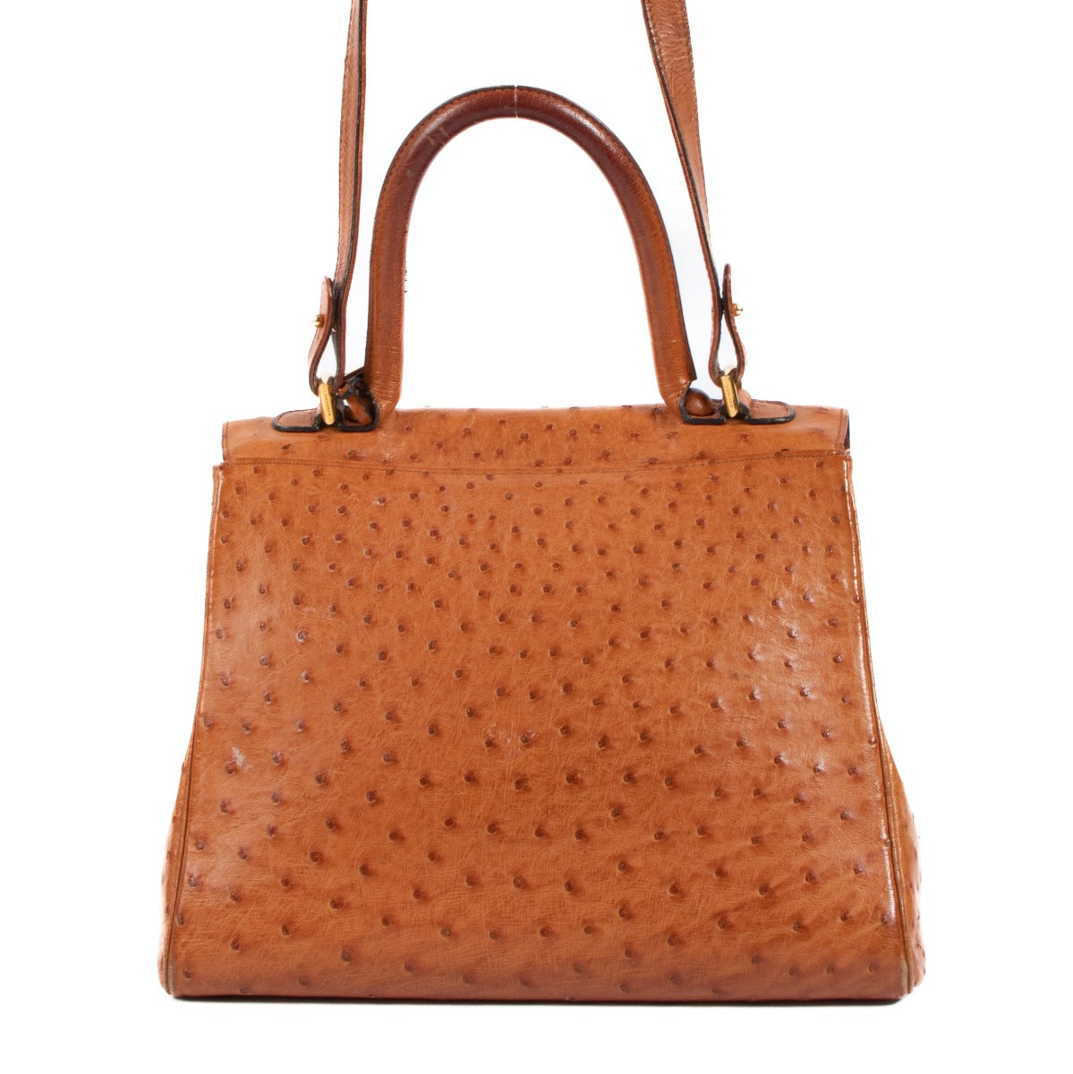 Buy an authentic Delvaux Brillant MM Brandy Ostrich Leather on LabelLov.com