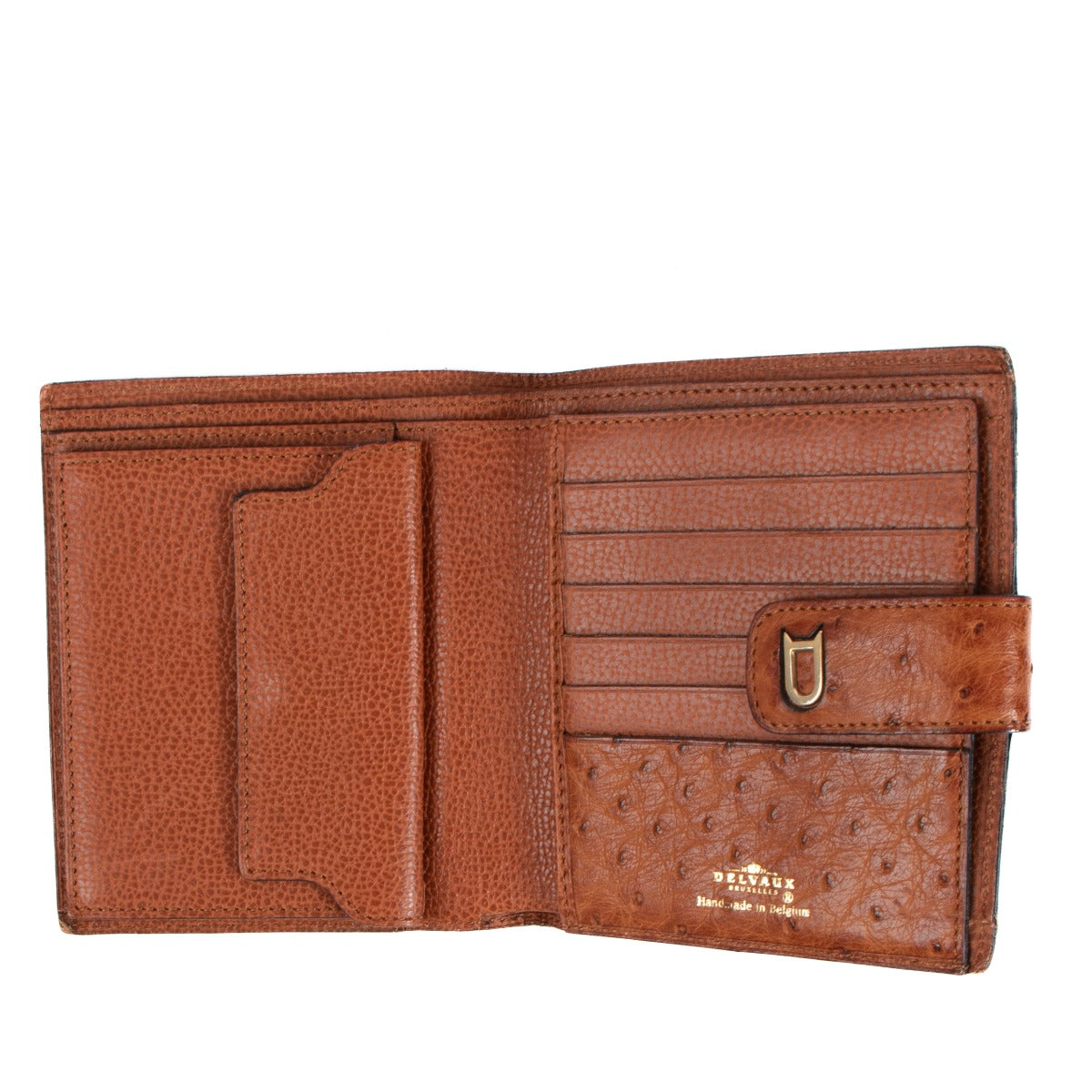 Delvaux Brillant MM Brandy Struisvogelleer