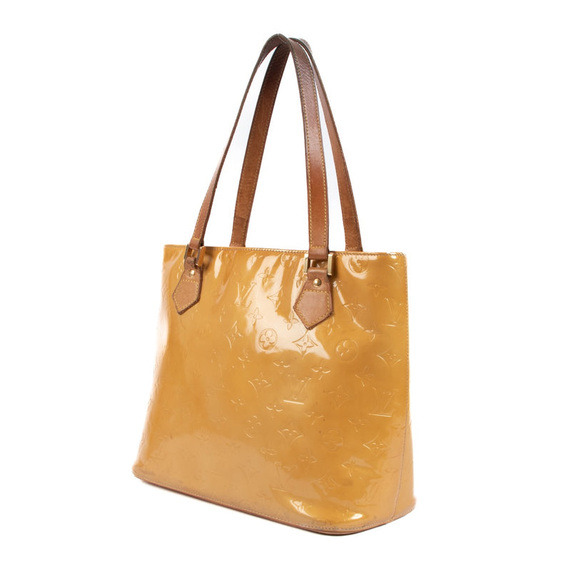 Louis Vuitton Houston Lime Monogram Vernis Tote Bag