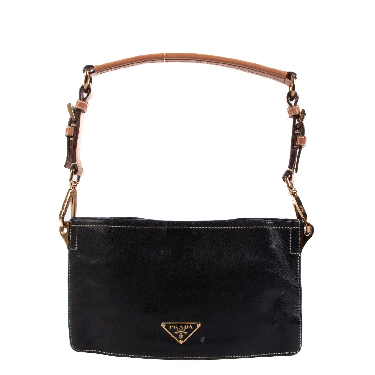 Prada Black Bufalo Pocket Clutch Bag