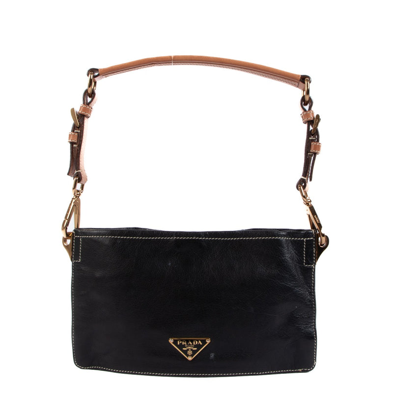 Prada Black Bufalo Pocket Clutch Bag