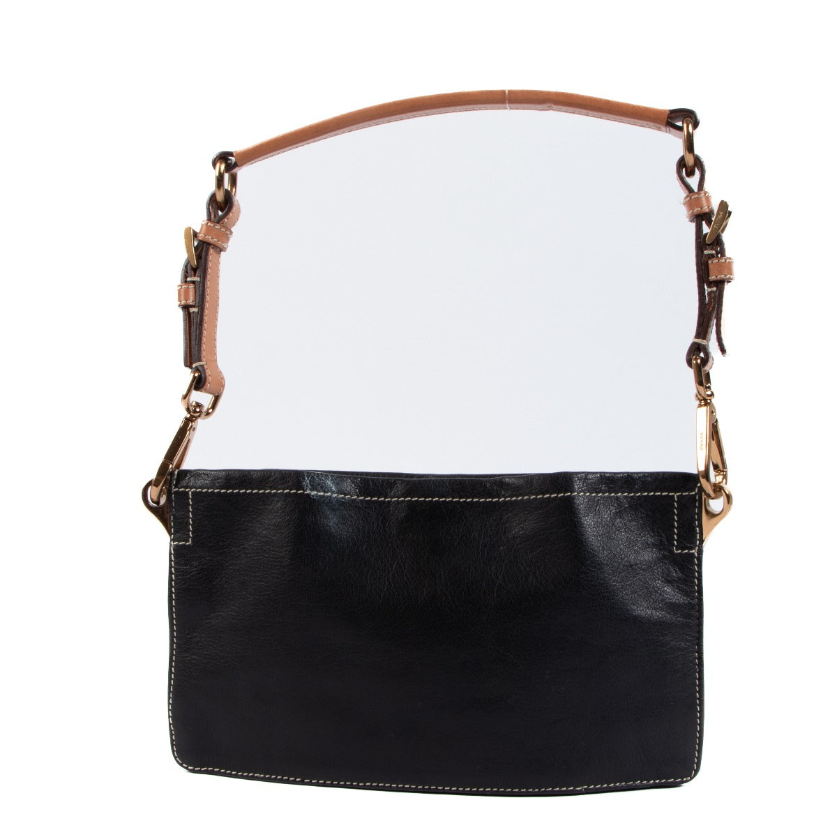 Pochette Prada noire en cuir de buffle