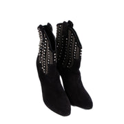 Saint Laurent Black Suede Studded Boots