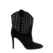 Saint Laurent Black Suede Studded Boots