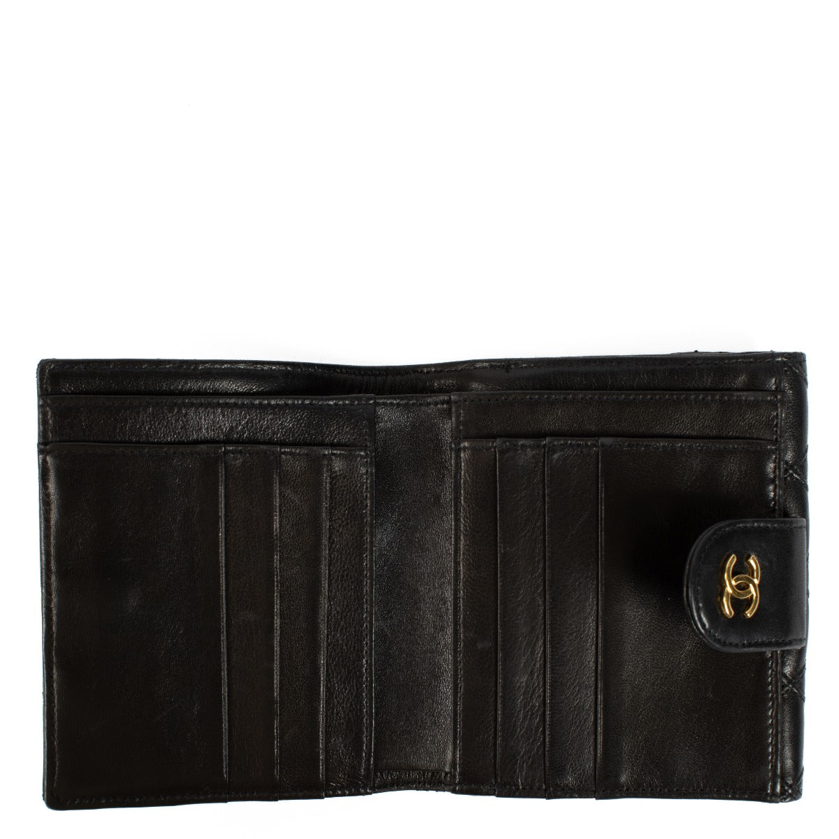 Chanel Zwart Vintage Compact Portemonnee