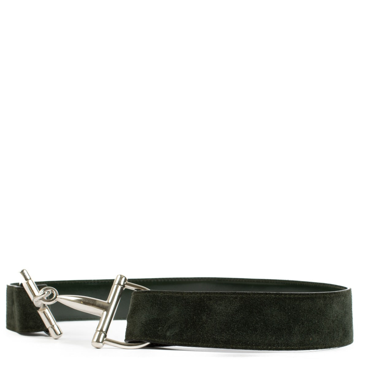 Ceinture Gucci Horsebit en daim vert - Taille 85