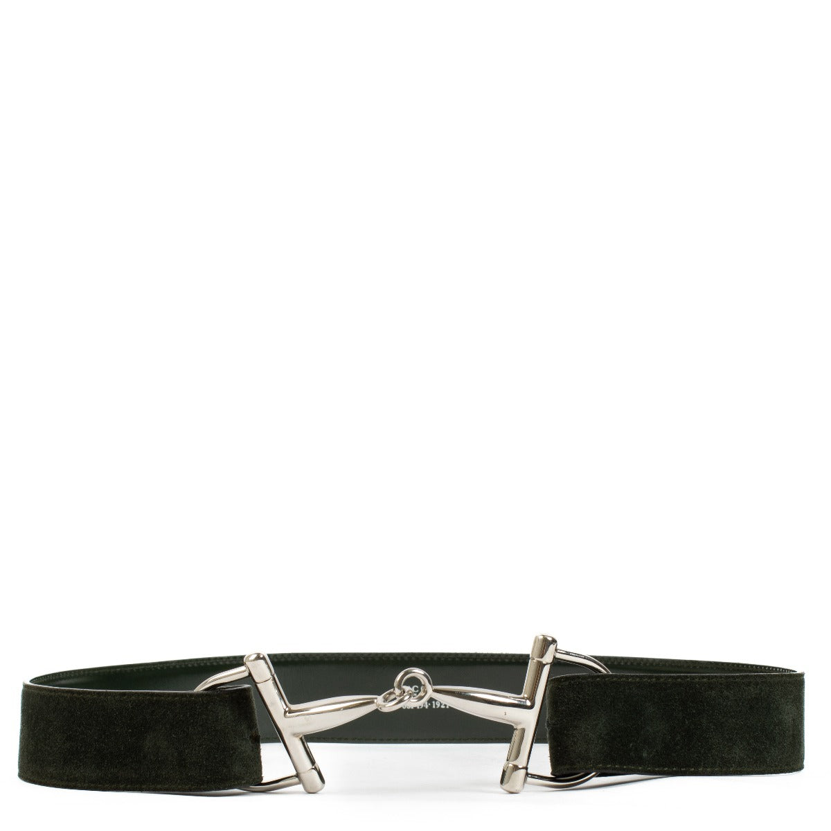 Ceinture Gucci Horsebit en daim vert - Taille 85