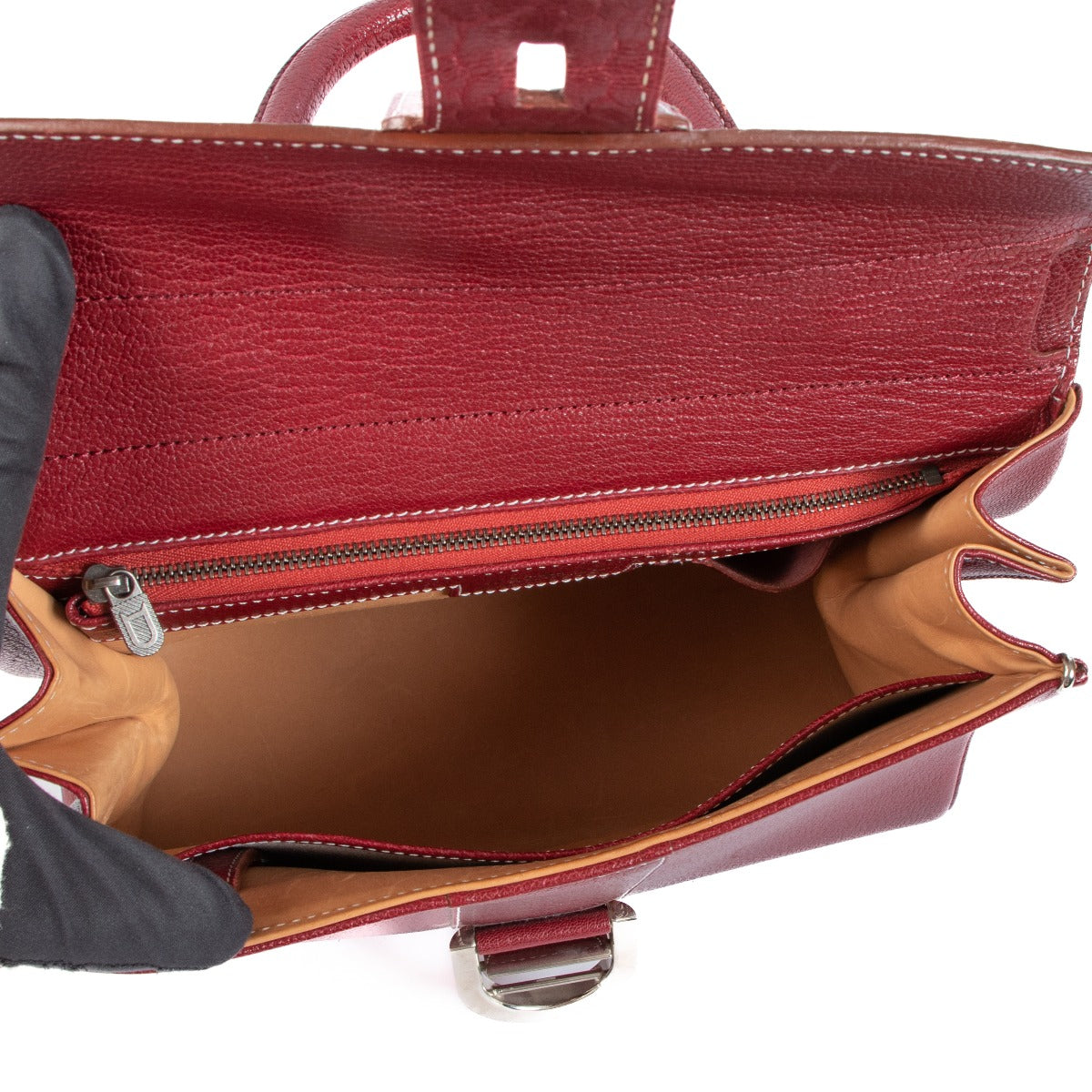 Delvaux Brillant MM Red Cricket Goatskin