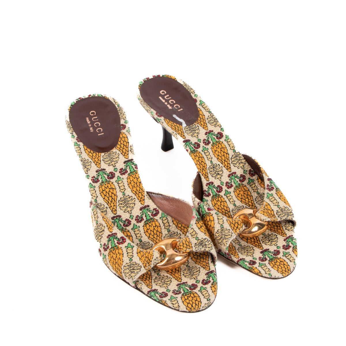 Gucci Pigna Print Canvas Mule Sandals