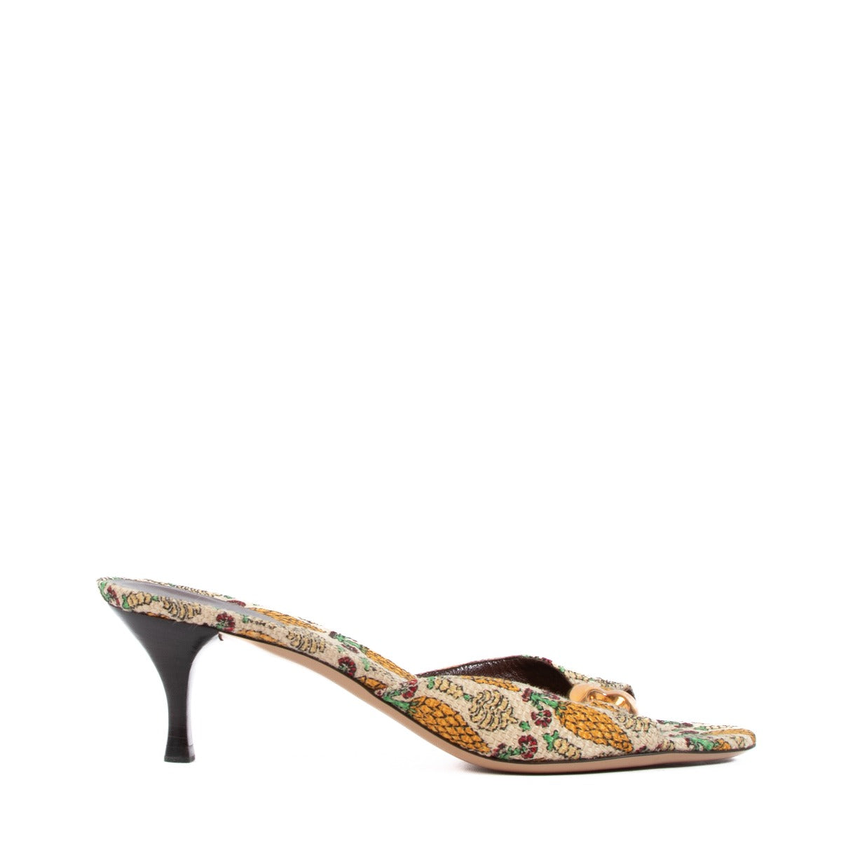 Gucci Pigna Print Canvas Mule Sandals