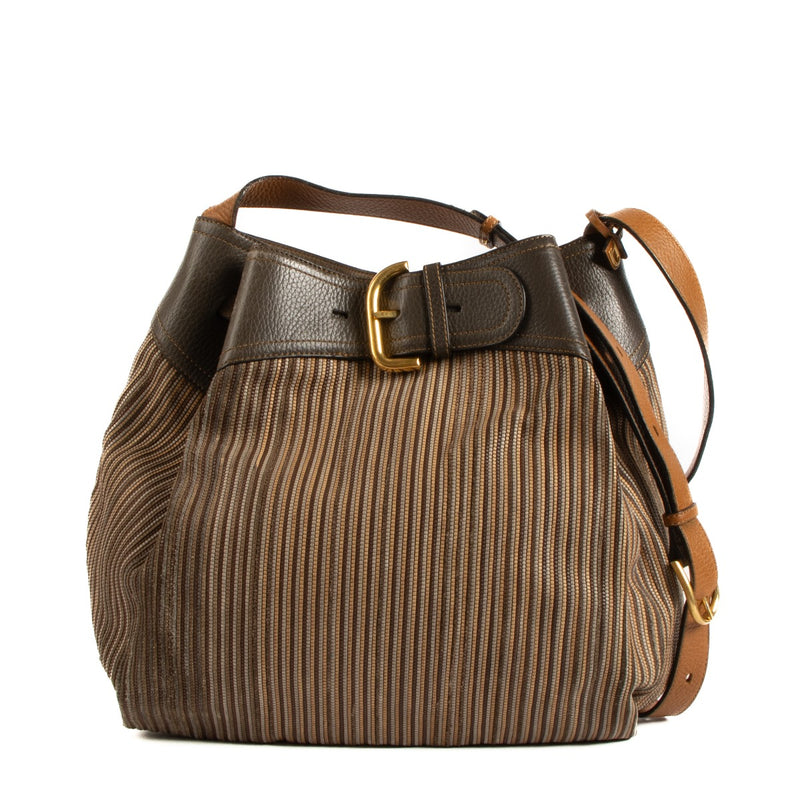 Delvaux Brown Toile de Cuir Bergerac Bag