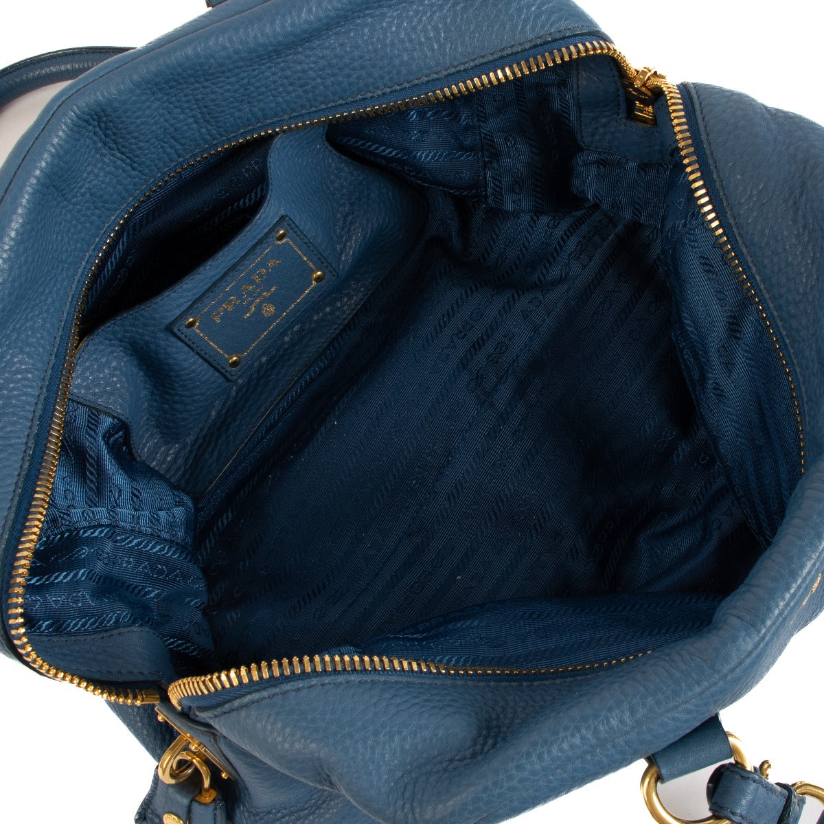 Prada Cobalto Blue Vitello Daino Tote Bag