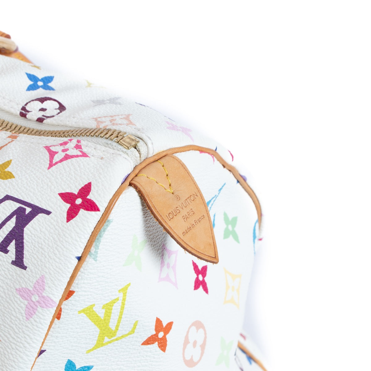 Shop safe online at Labellov in Antwerp, Brussels and Knokke this 100% authentic second hand Louis Vuitton White Murakami Canvas Keepall 45
